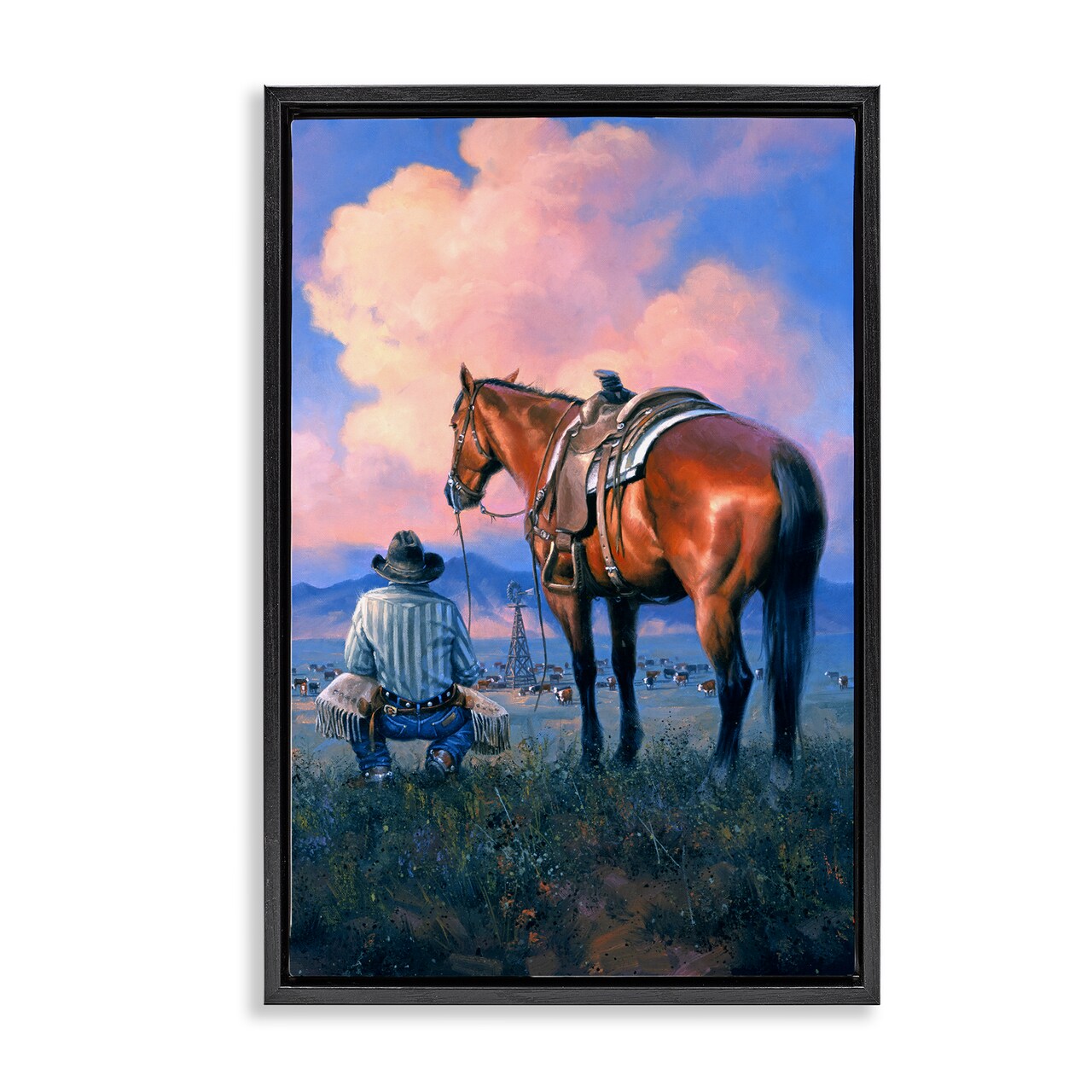 Stupell Industries Counting Blessing Western Cowboy Floating Frame By Jack Sorenson